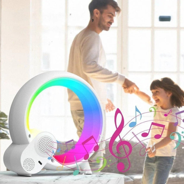 Homzlife Creative Q Sunrise Alarm Clock – Bluetooth Speaker, Digital Display & Colorful Wake-Up Light